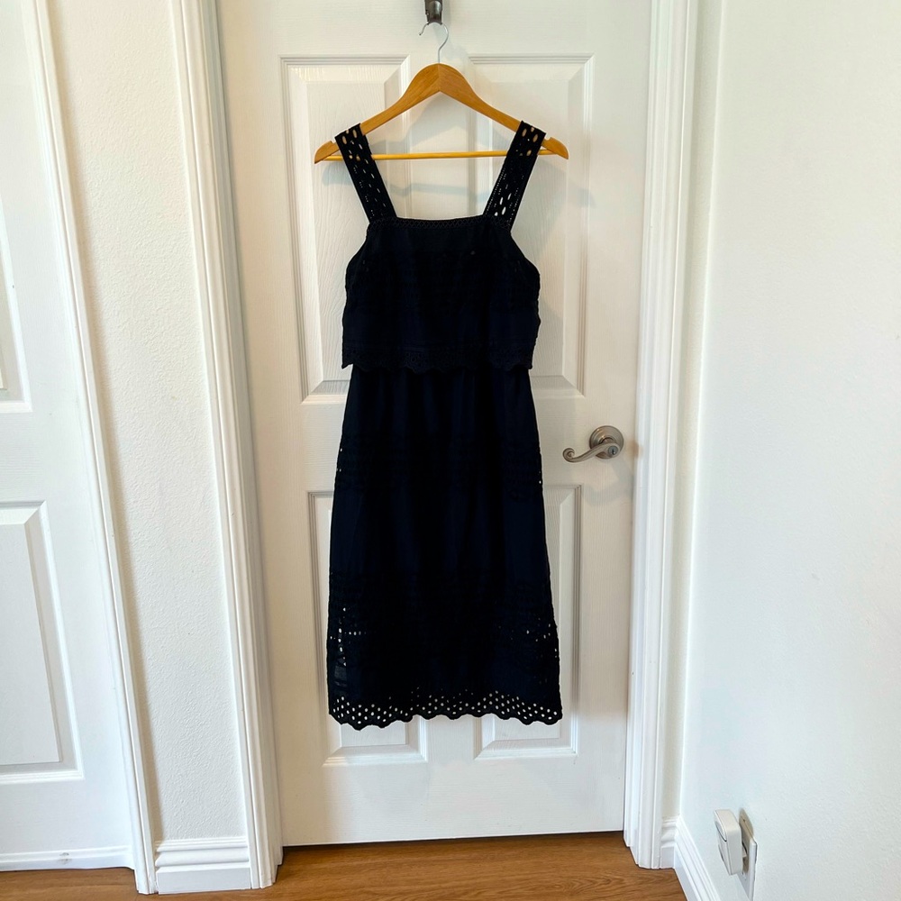 JCREW BLACK EMBROIDERED SUNDRESS SIZE 2